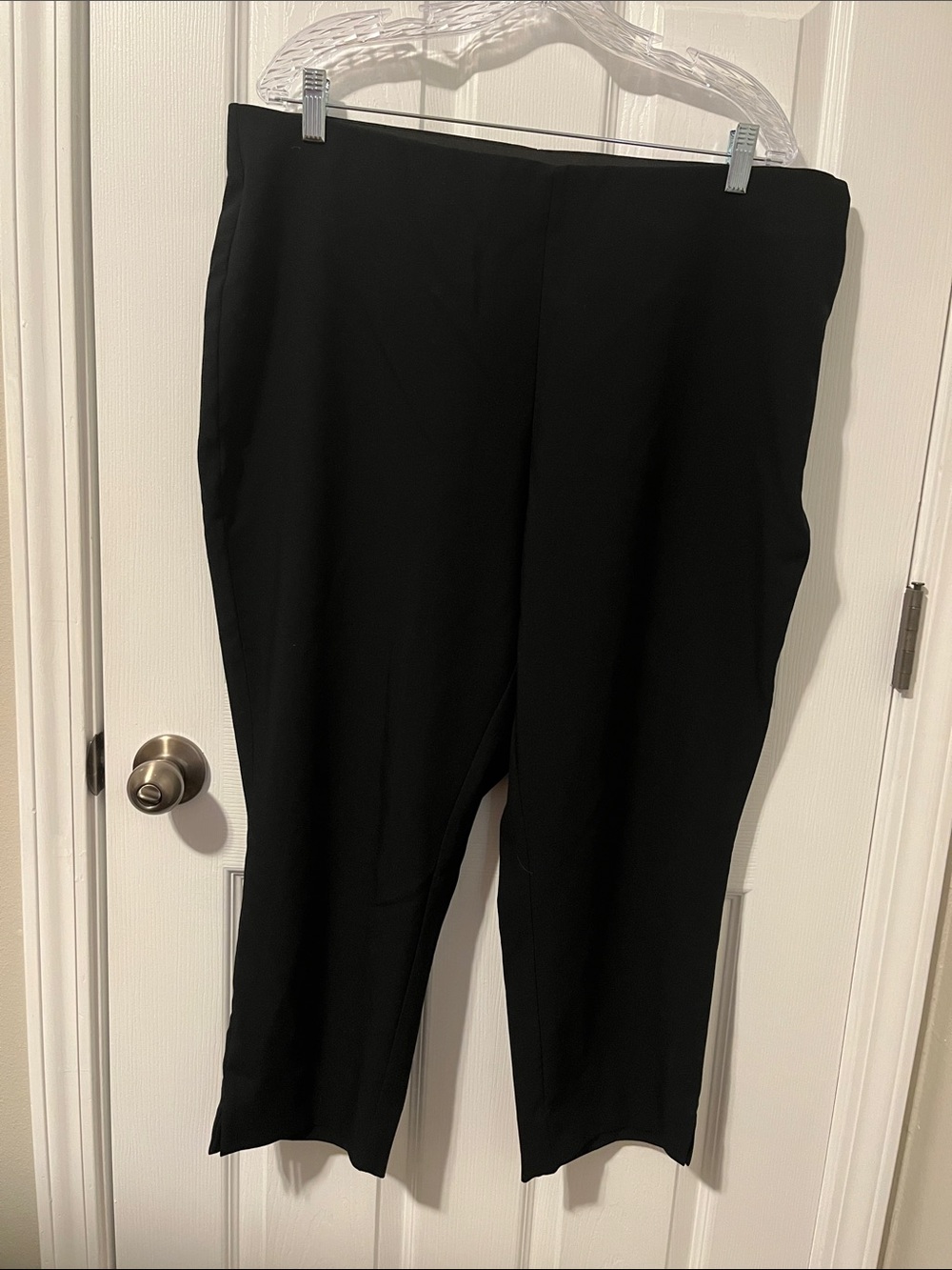 Plus Size Black Stretch Ponte Ankle Pants